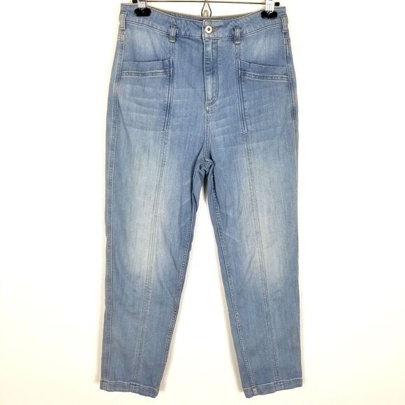 Anthropologie Pilcro High Rise Seamed Tapered Ankle Jeans Women’s Size 29 Blue - Picture 1 of 8